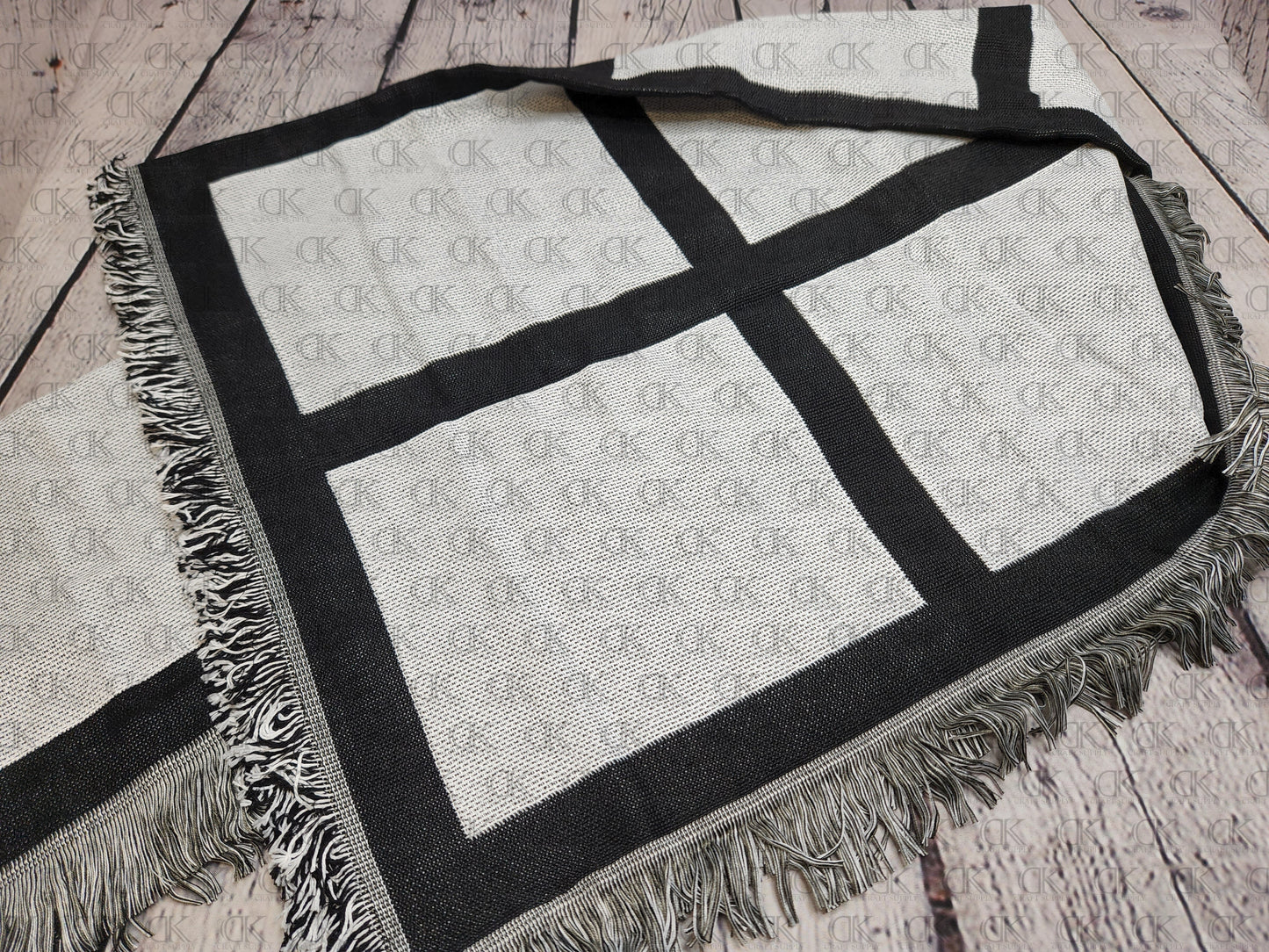 Sublimation Panel Fringe Throw Blanket