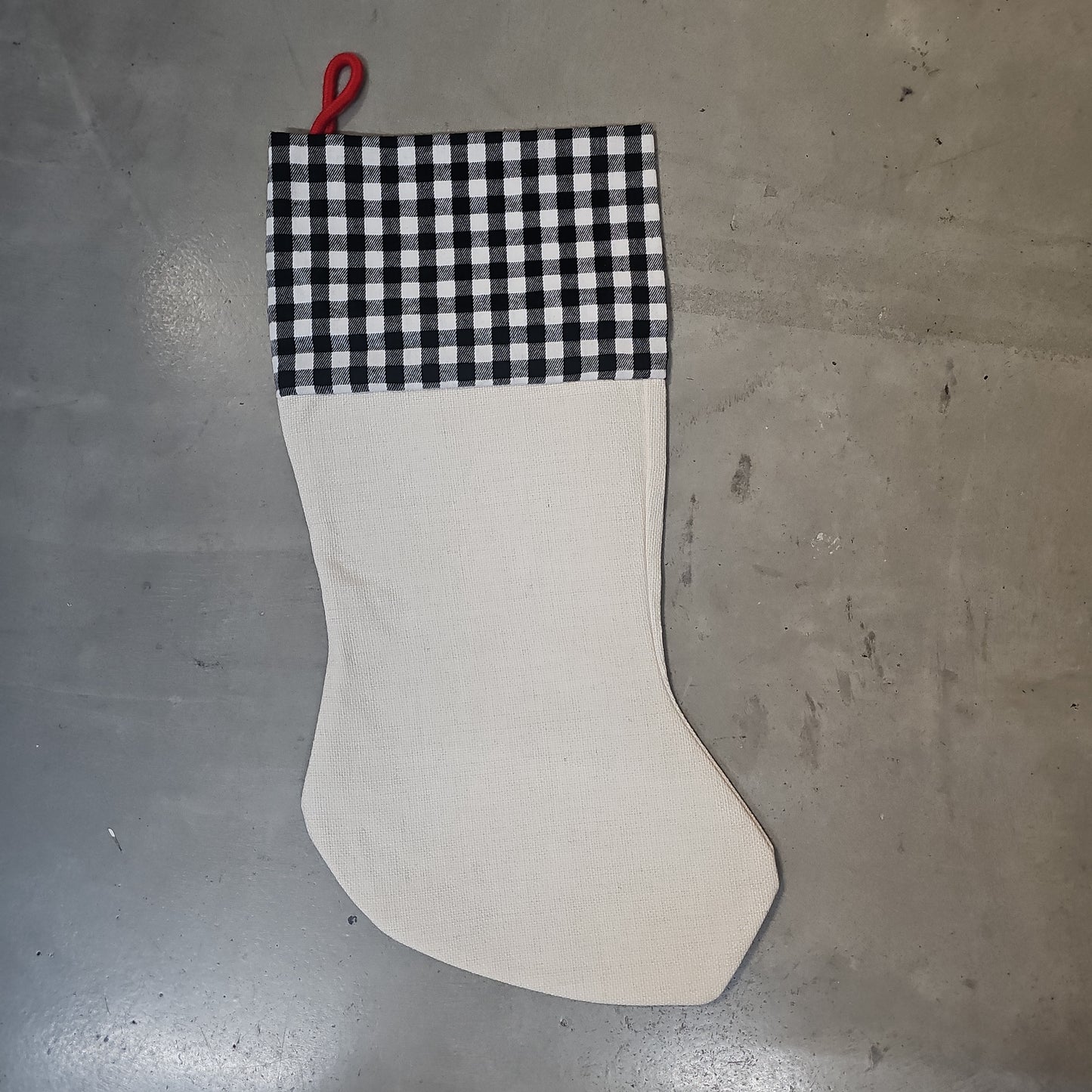 Sublimation Christmas Stockings Burlap (Top Buffalo Plaid)