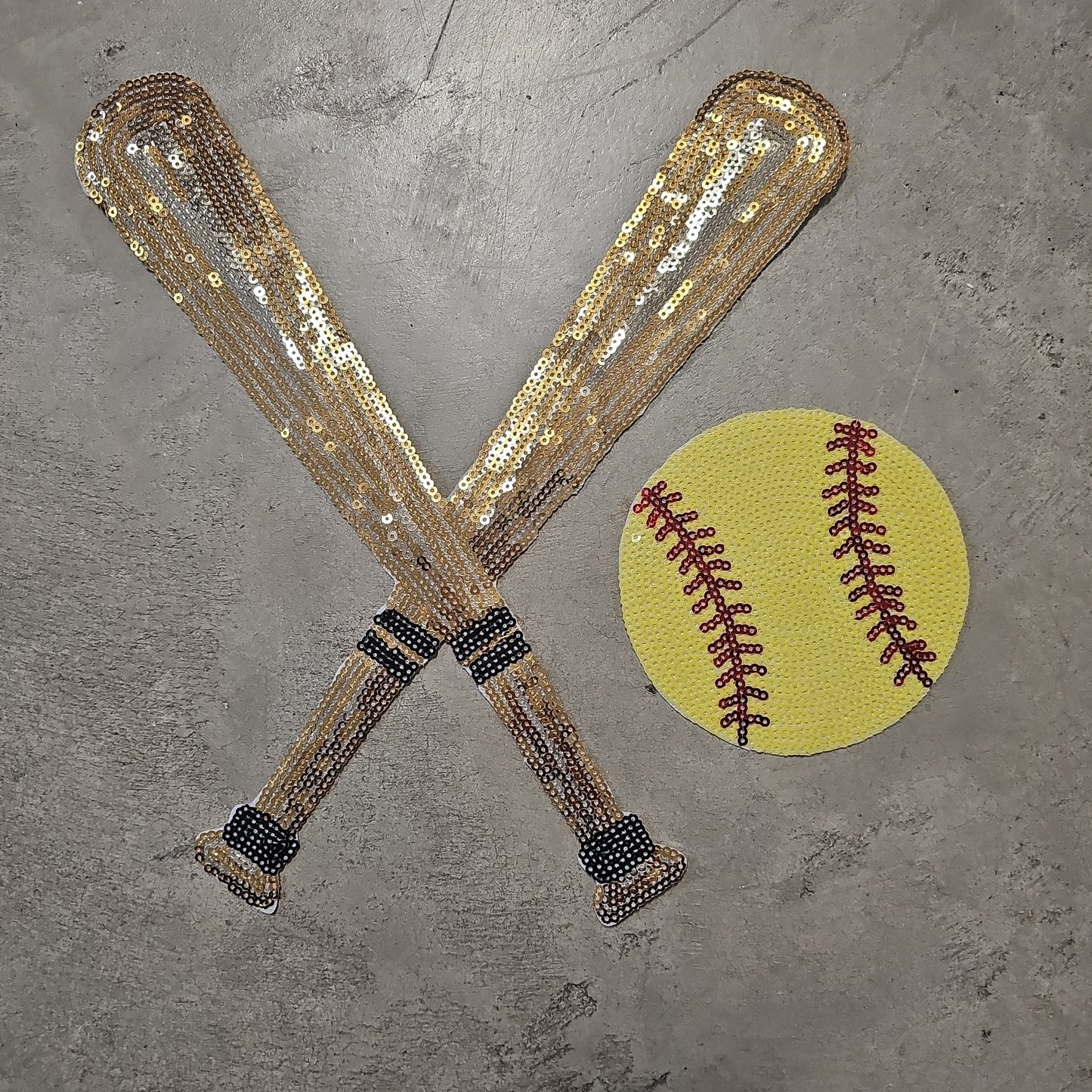 Softball Bat Sequin Patch