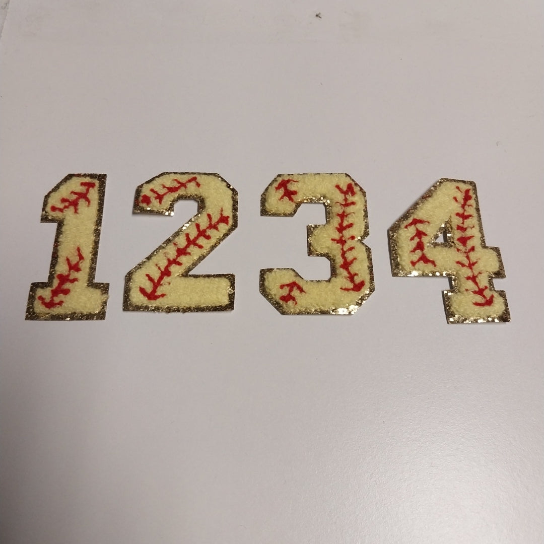 Softball Numbers Chenille Patch 3"