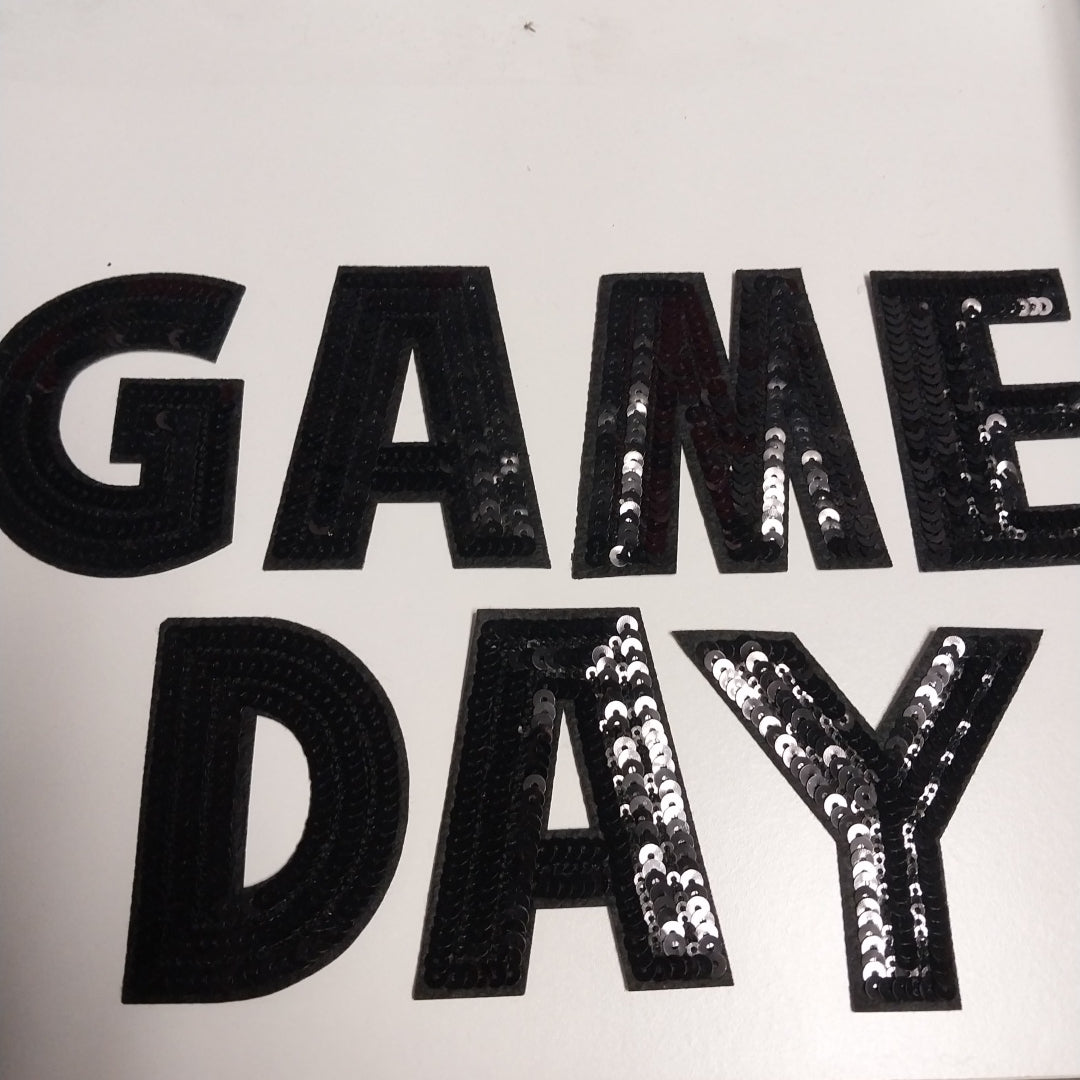 Game Day Black Sequin Patch