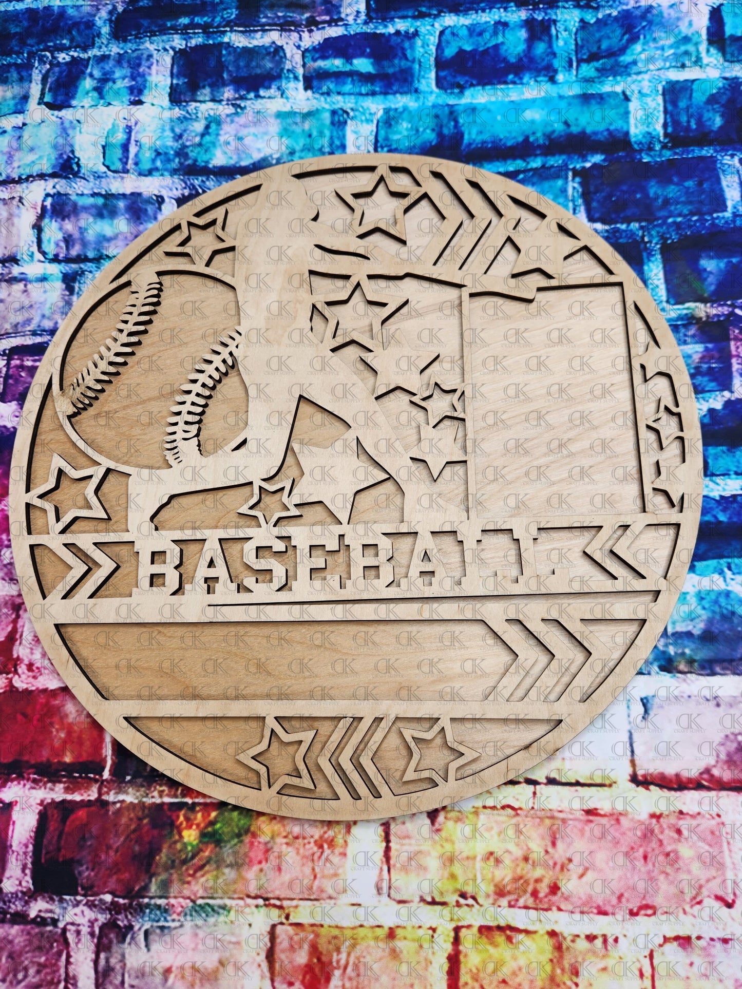 Baseball Picture Frame 2 Layer Round