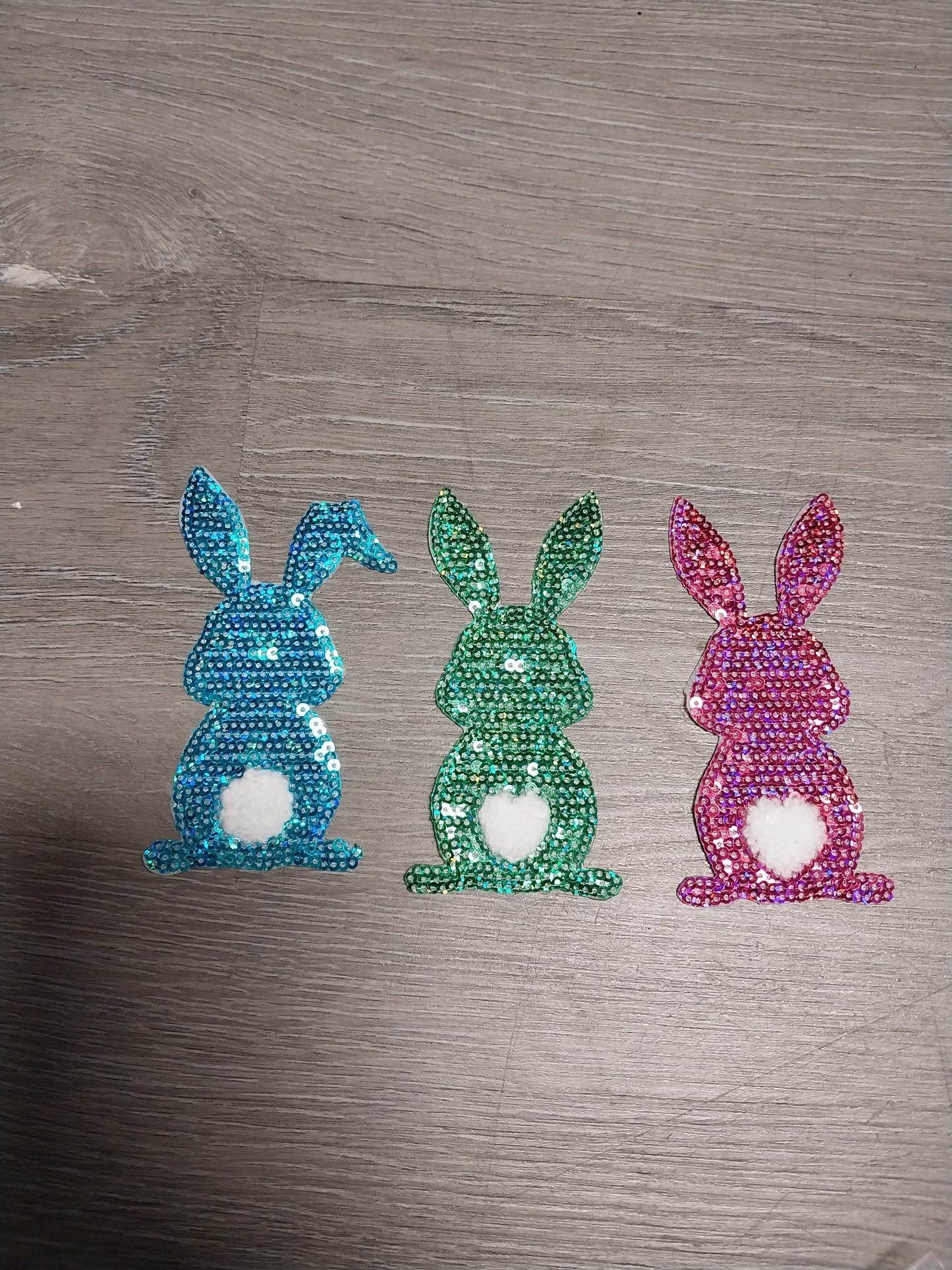 Triple Bright Color Sequin Bunnies - Pocket Size