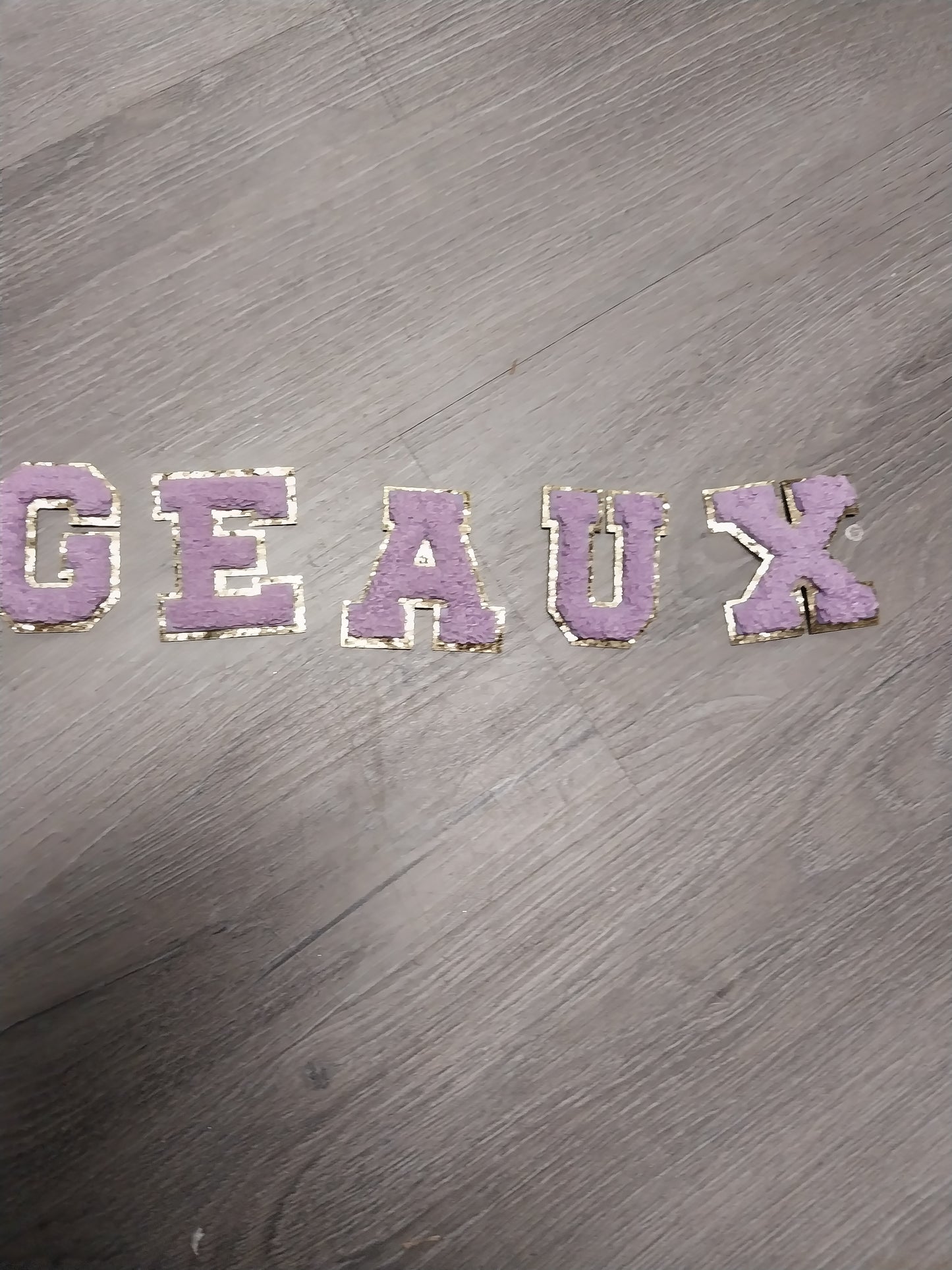 GEAUX - Purple Glitter/Chenille Patch