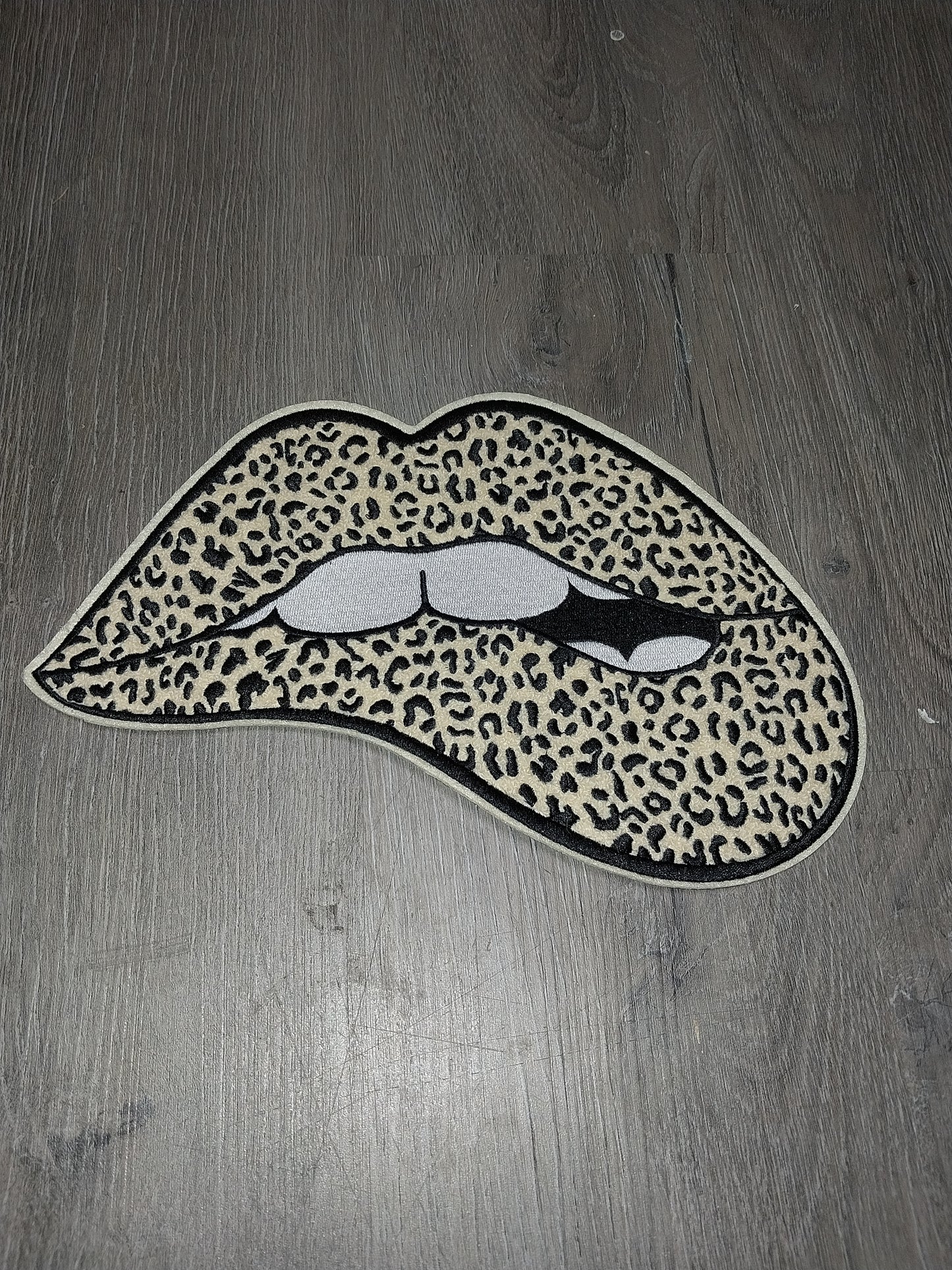 Chenille Cheetah Lips Patch