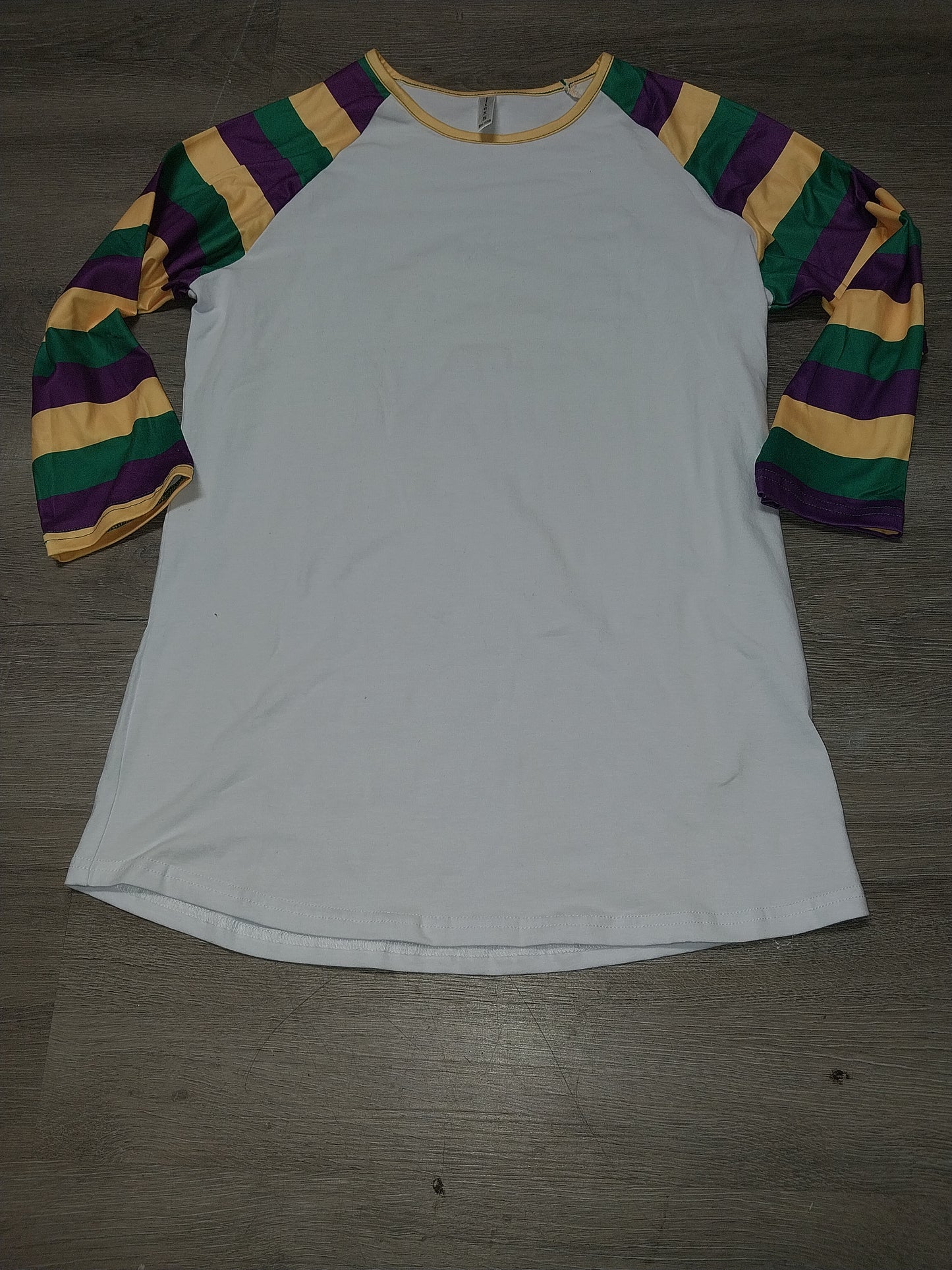 Mardi Gras Tri-Color Striped Raglan