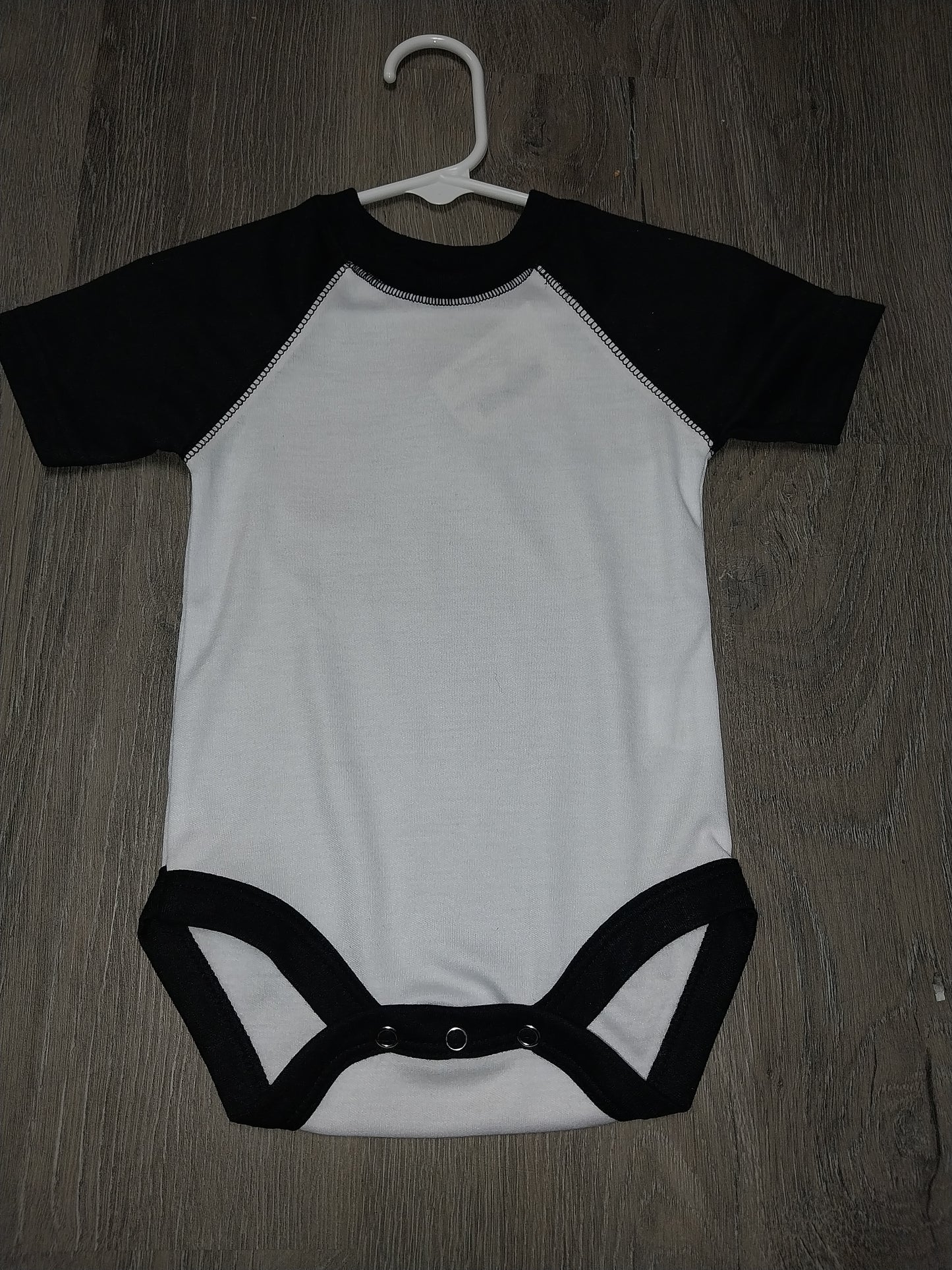 Laughing Giraffe Short Sleeve White w/Black Sleeve Bodysuit - sublimation