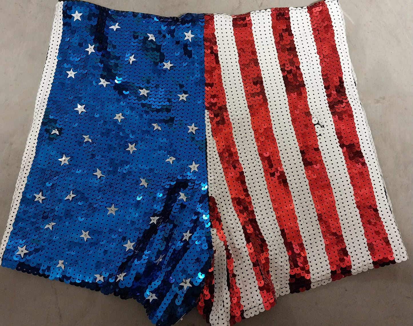 Stars & Stripes Sequin Shorts w/Zipper