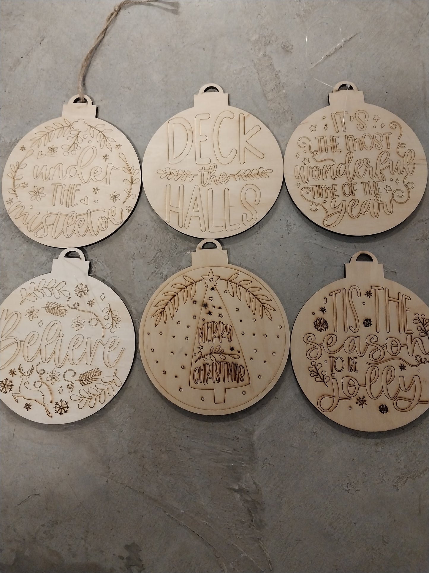 6" Engraved Word Ornament