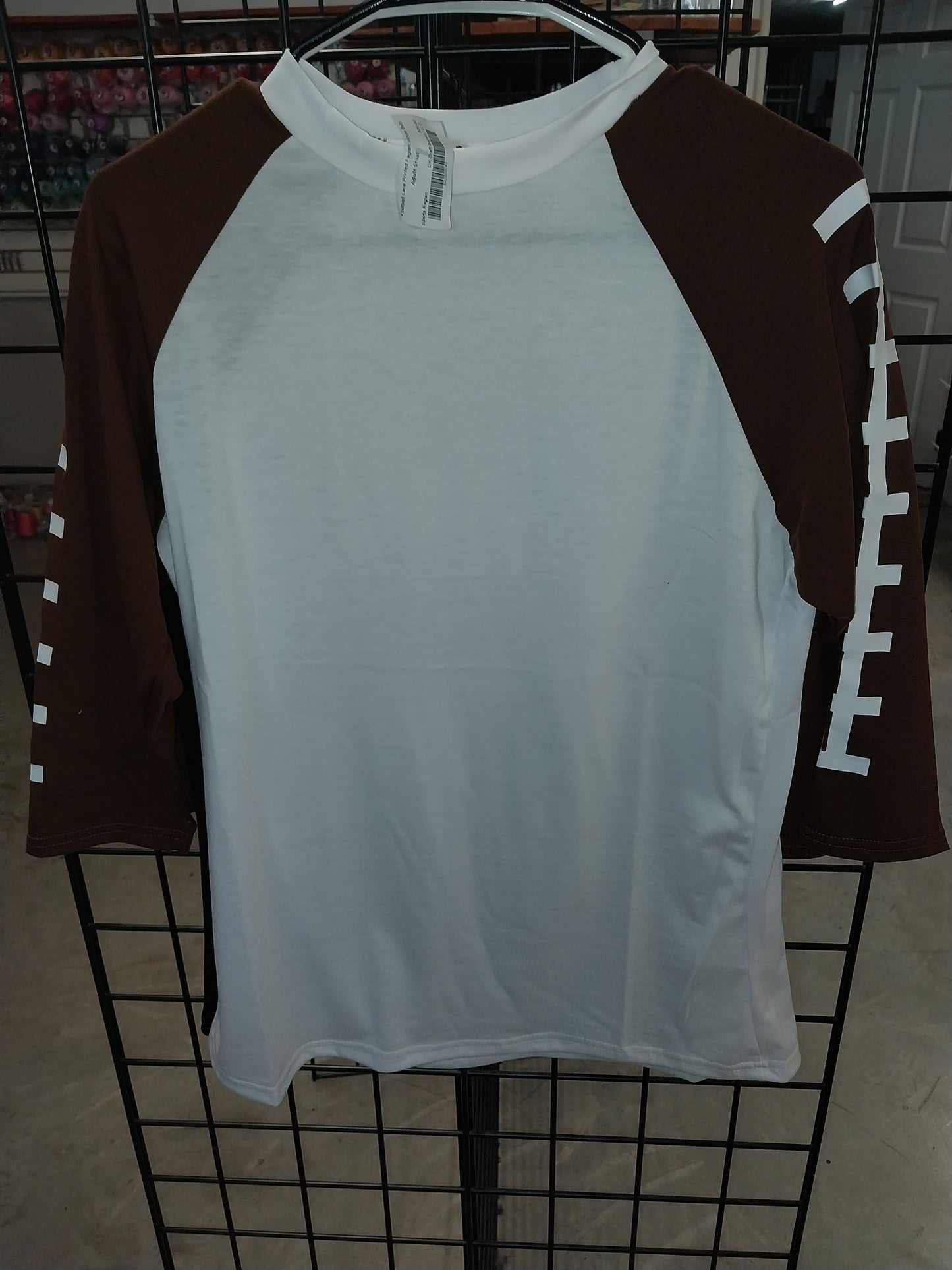 Football Lace Printed Sleeve Raglan White Belly