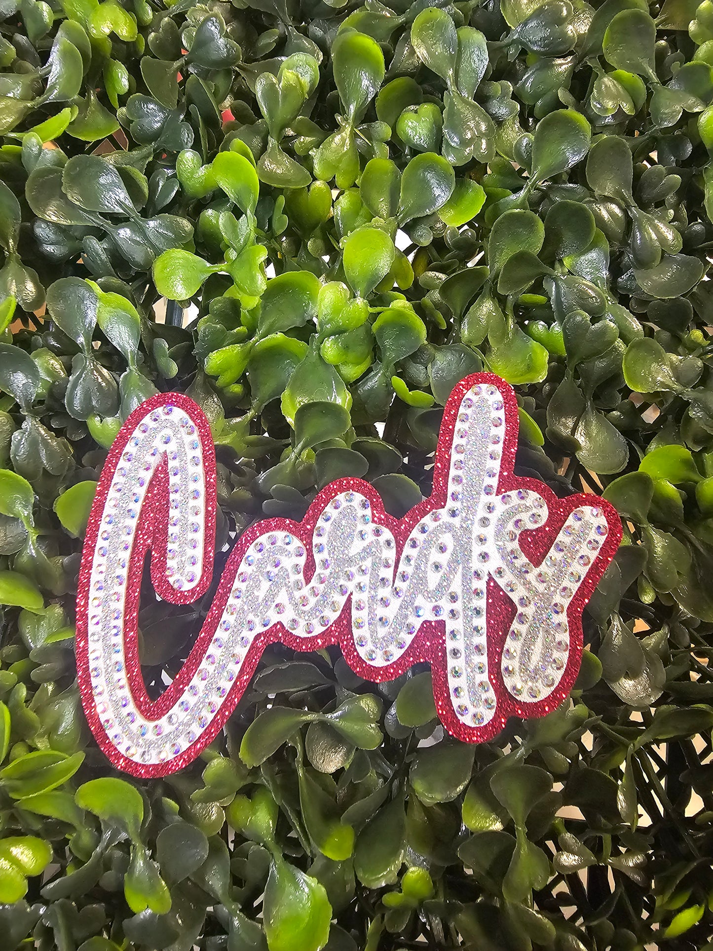 3D Glitter Mascot Rhinestone Hat Patch