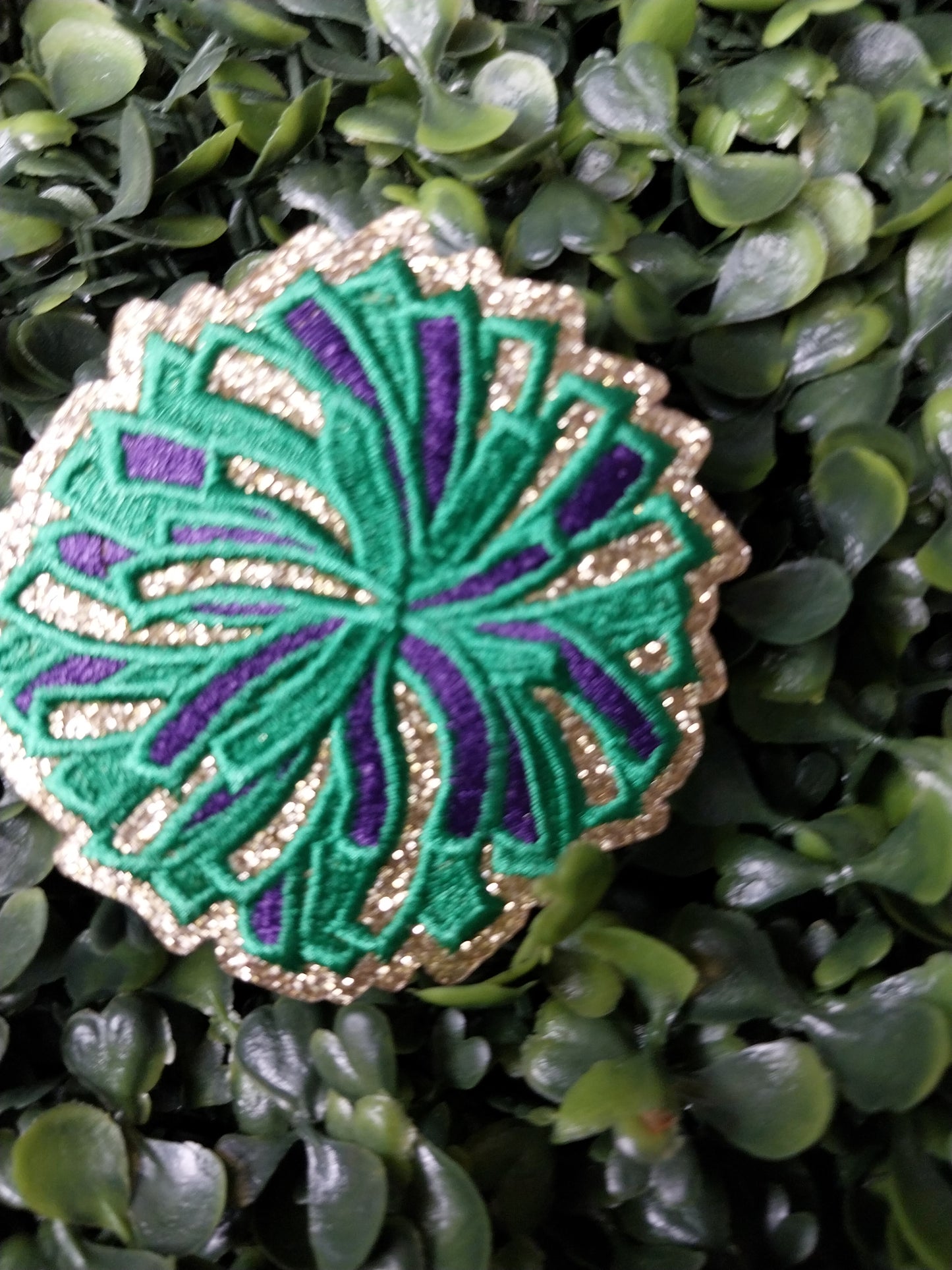 2.5" Pom Pom Glitter - Embroidered Patch