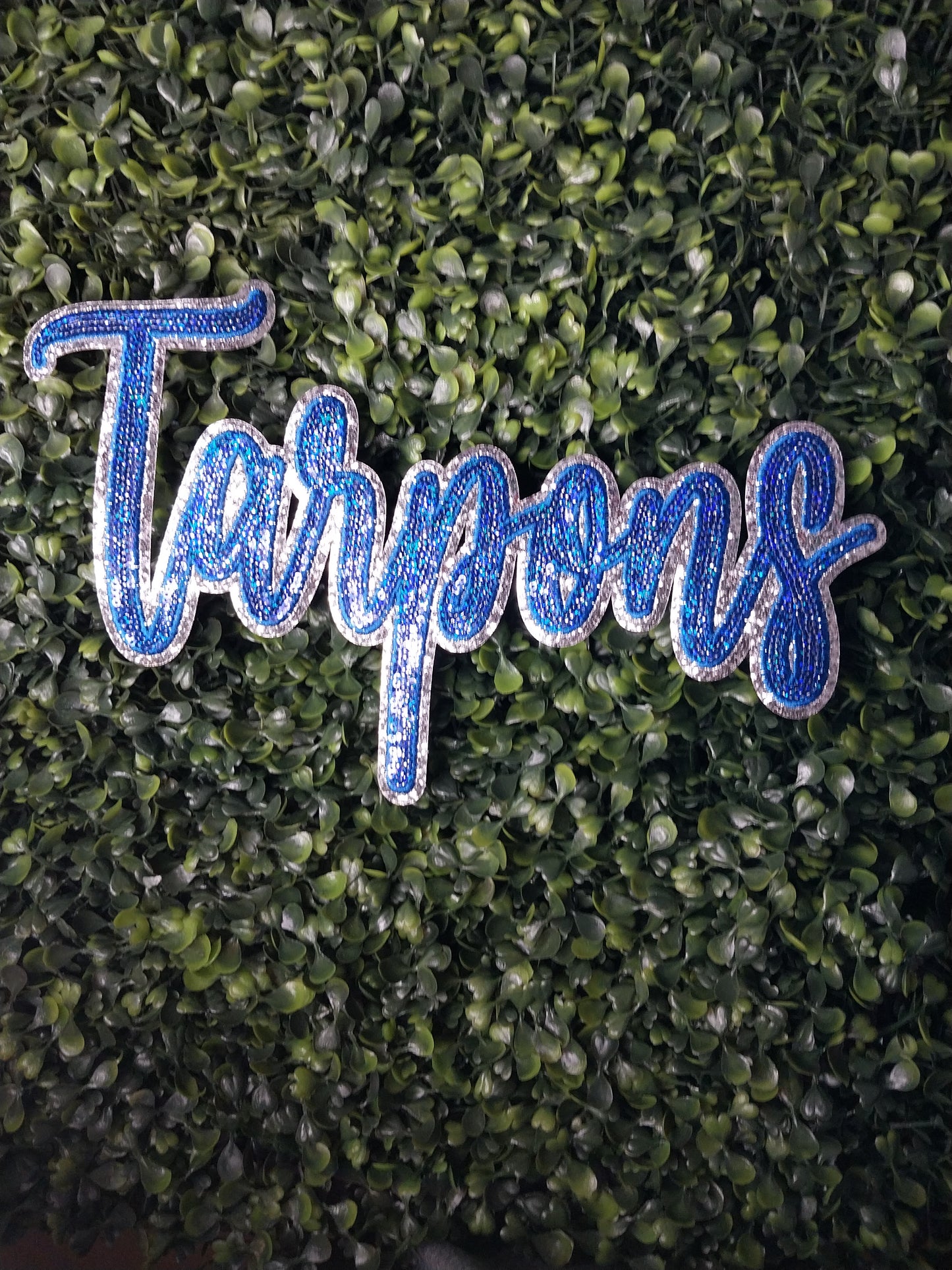 Tarpons Cursive Sequin Patch