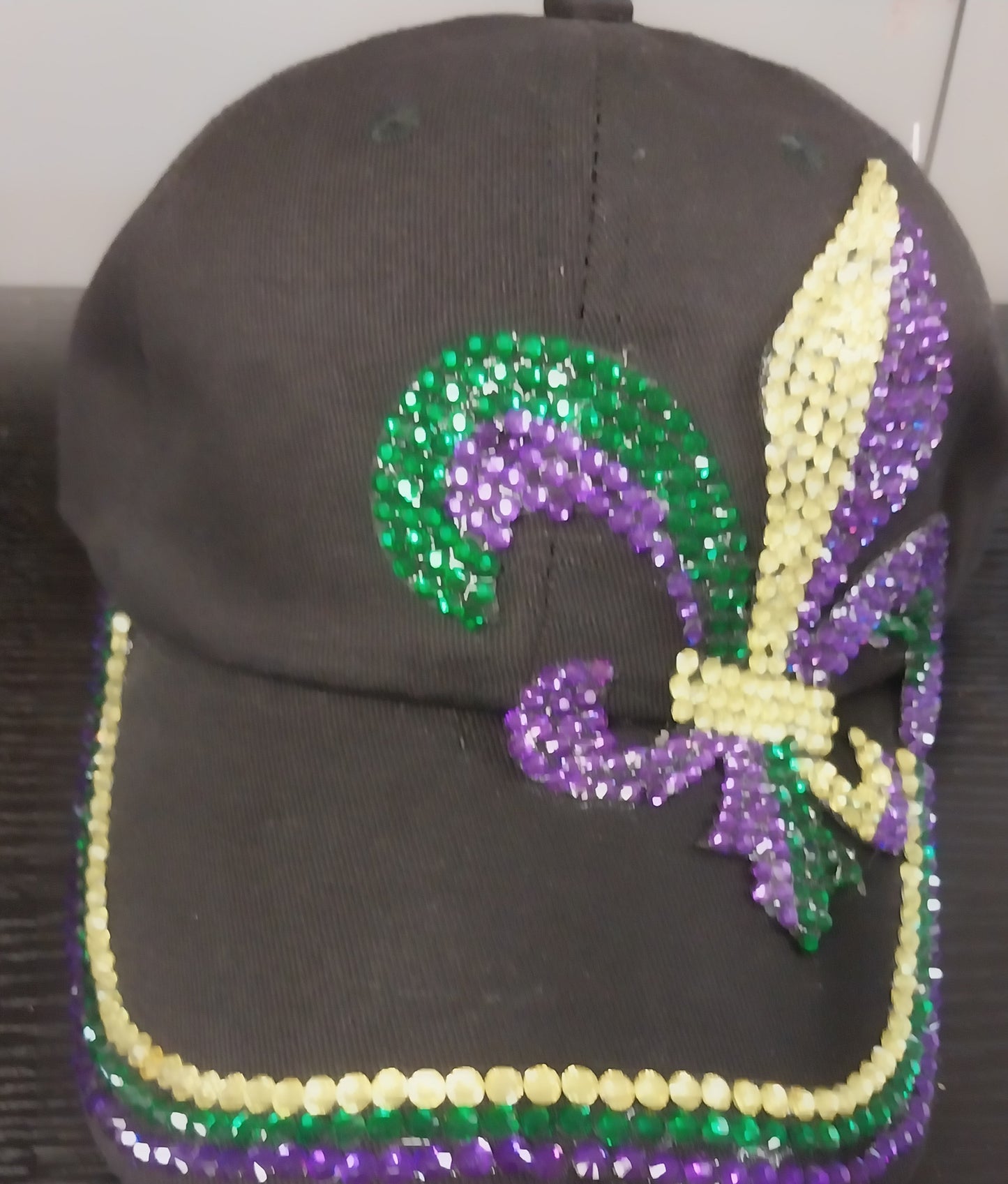 Mardi Gras Fleur De Lis Rhinestone Hat