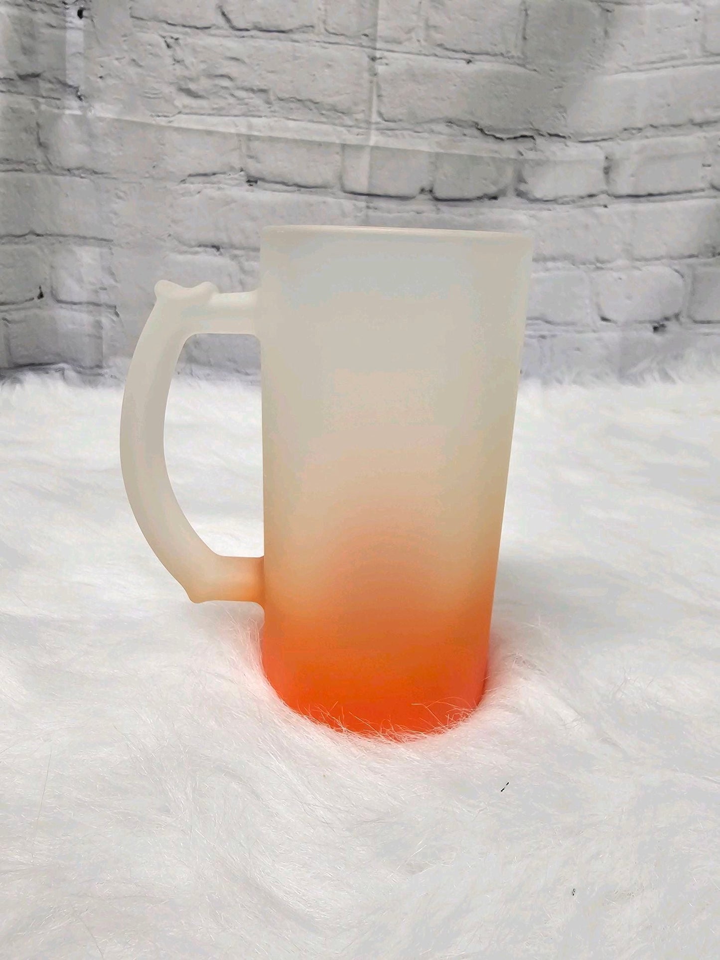16oz Sublimation Glass Ombré Frosted Beer Stein