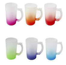 16oz Sublimation Glass Ombré Frosted Beer Stein