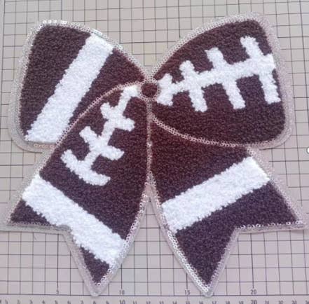 Football Bow Chenille Patch