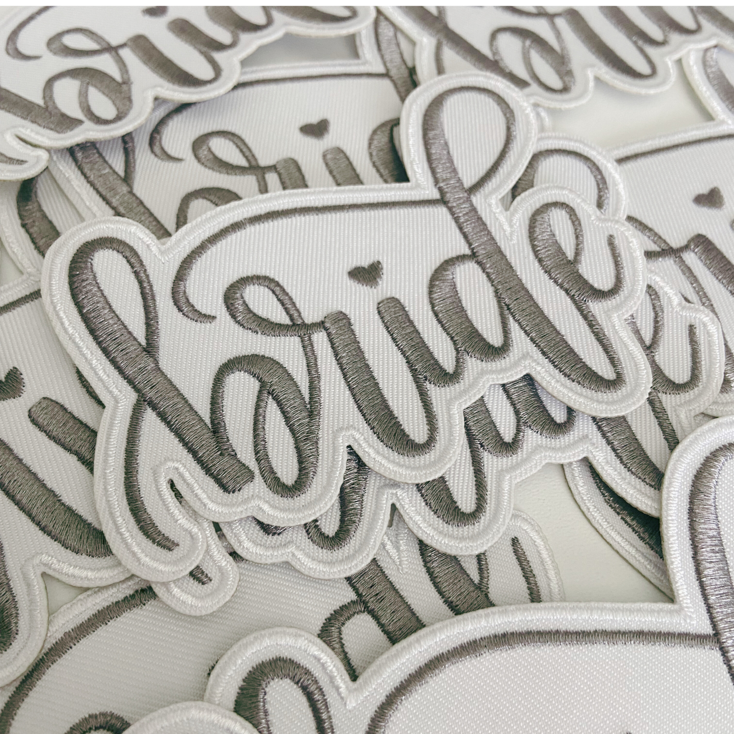 4" Bride - Metallic Silver - Embroidered Hat Patch