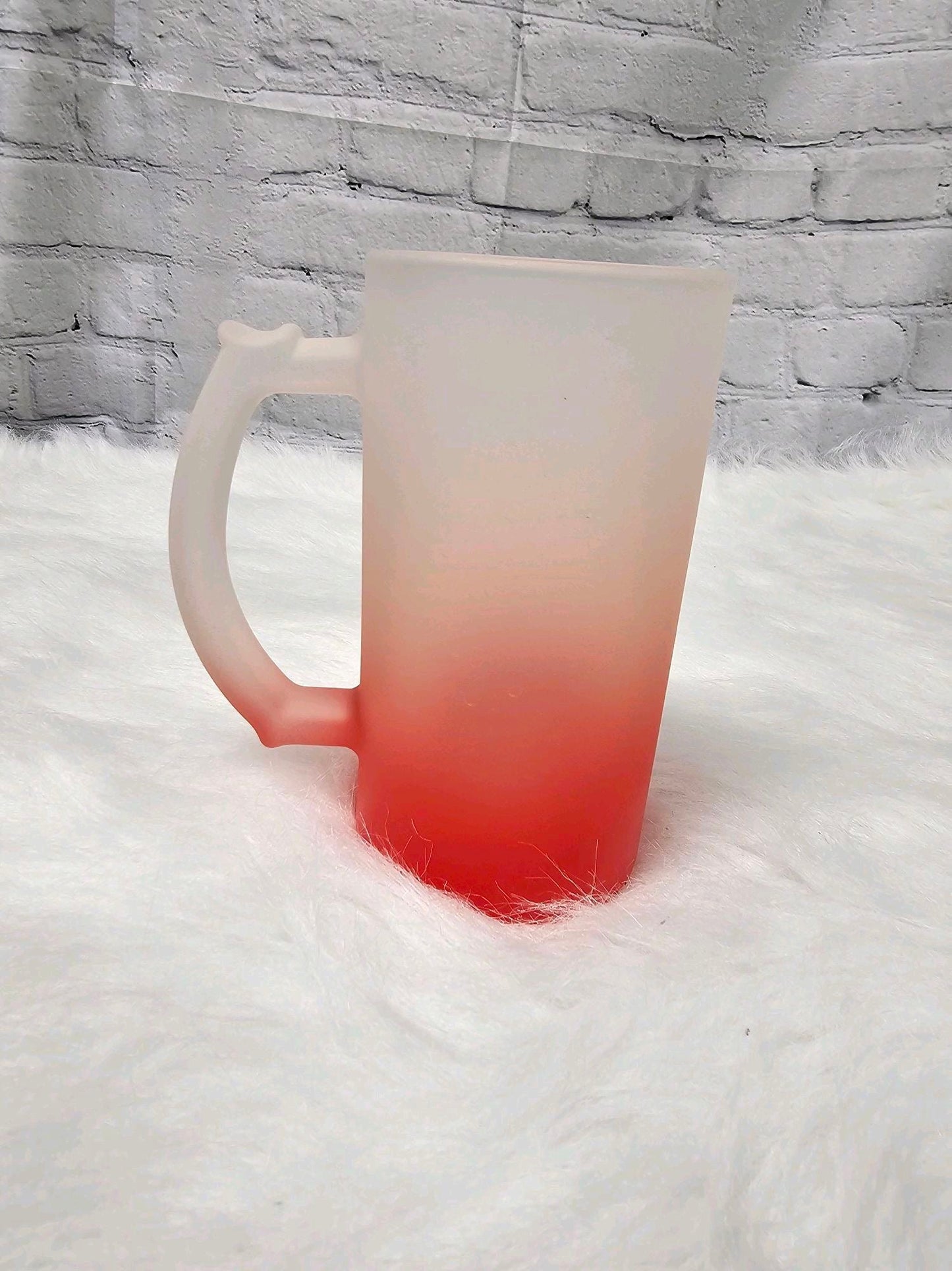 16oz Sublimation Glass Ombré Frosted Beer Stein