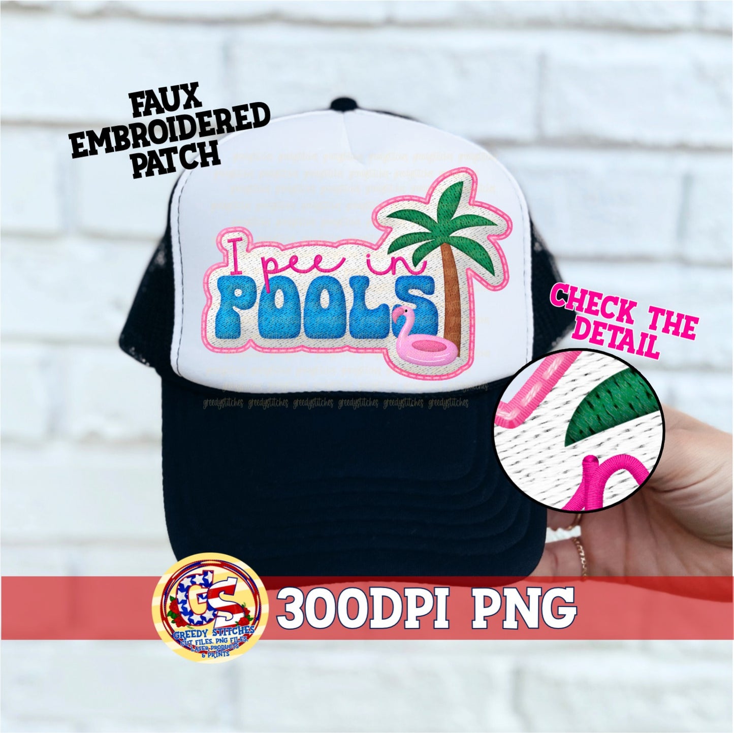 I Pee in Pools Faux Hat Patch (Direct To Film) (Copy)