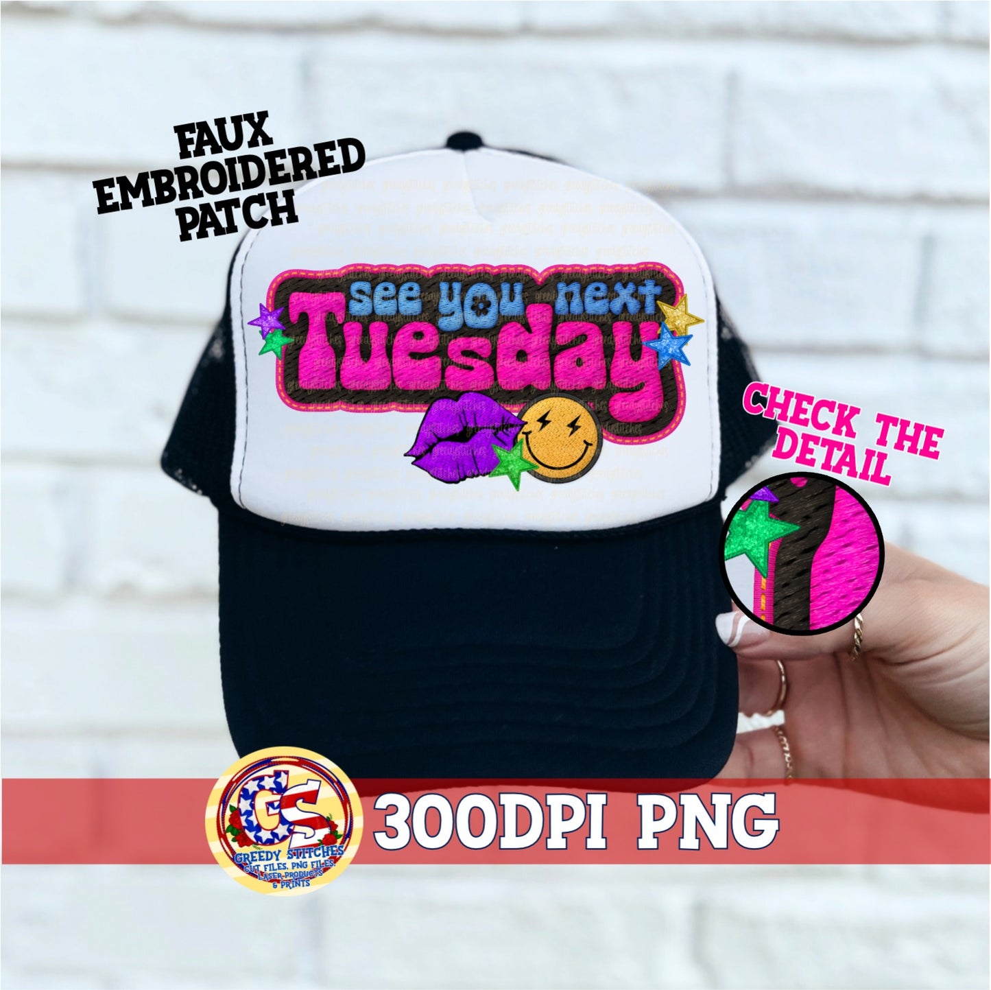 See You Next Tuesday Faux Hat Patch (Direct To Film)