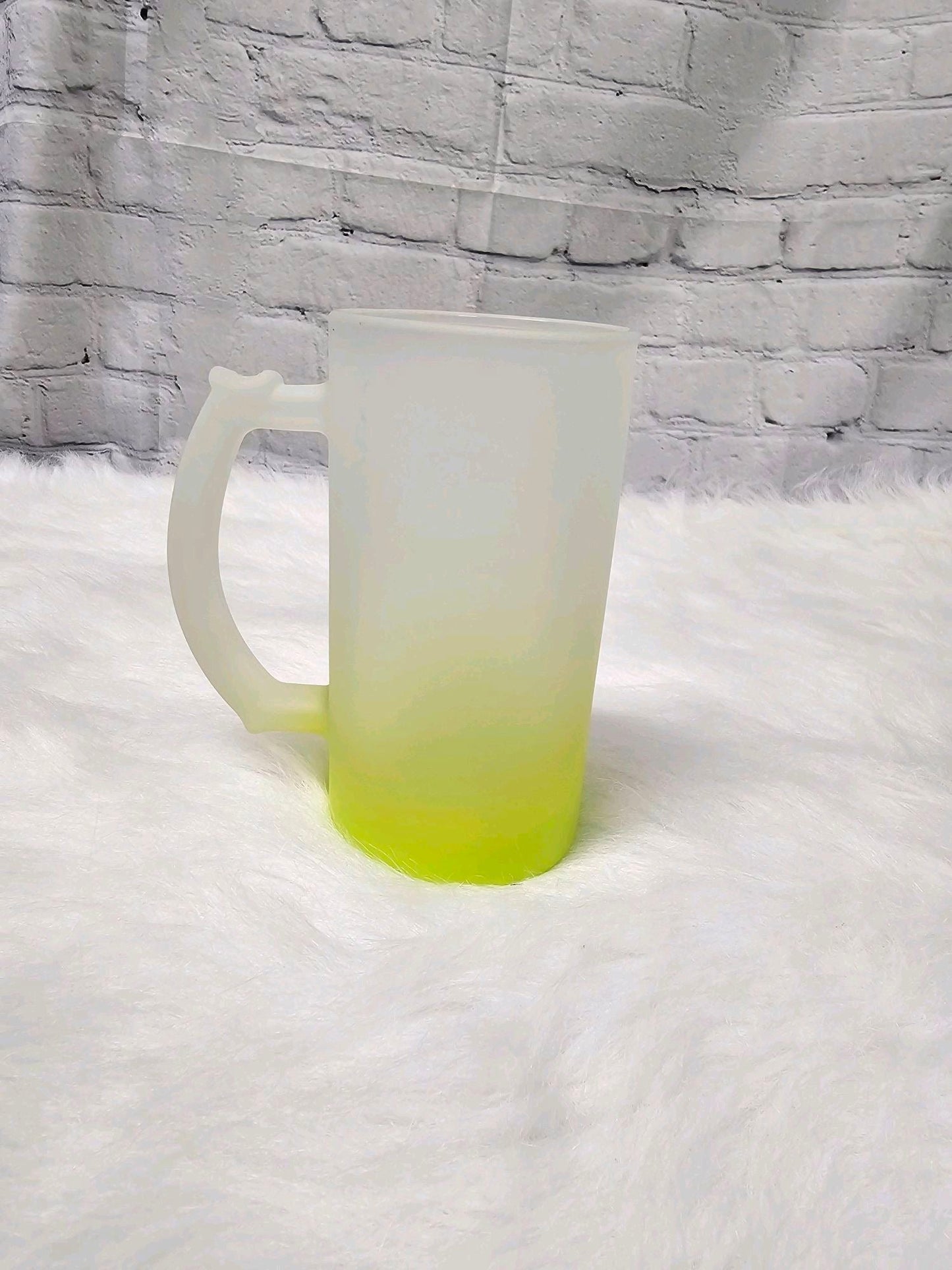 16oz Sublimation Glass Ombré Frosted Beer Stein