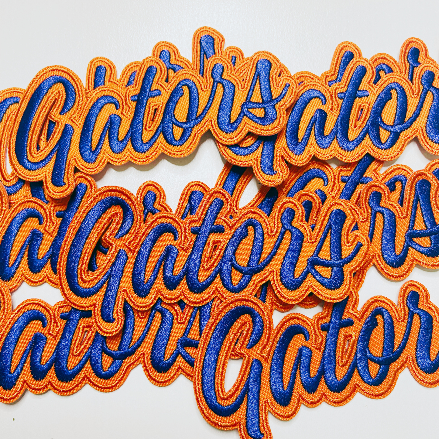 4" Gators in Orange & Blue - Embroidered Hat Patch
