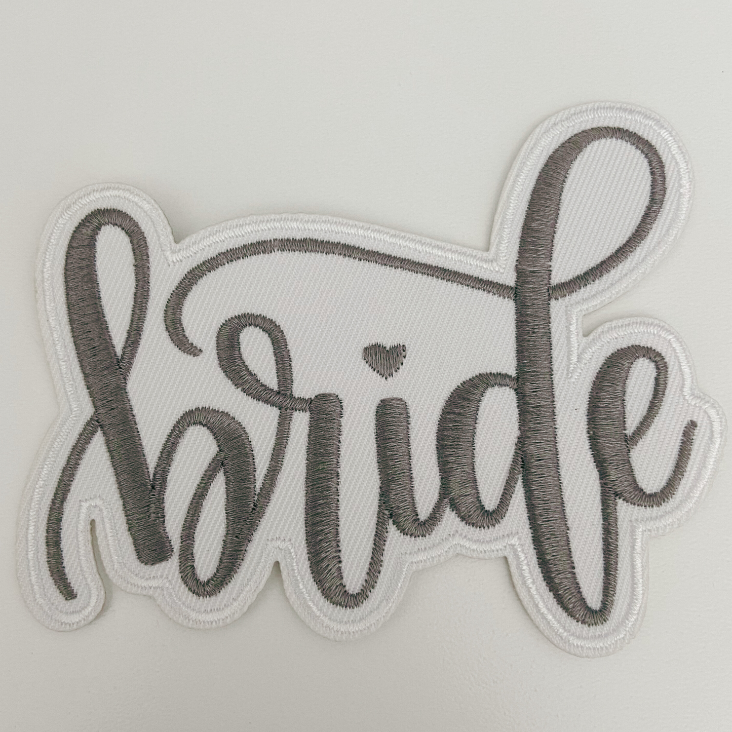 4" Bride - Metallic Silver - Embroidered Hat Patch