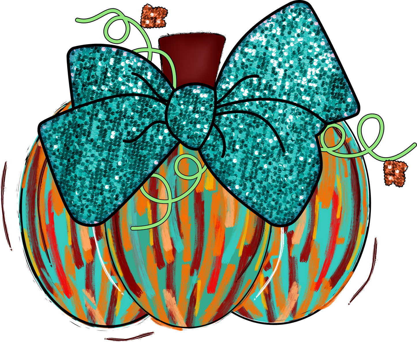 Brush Stroke Glitter Pumpkin (Direct To Film)