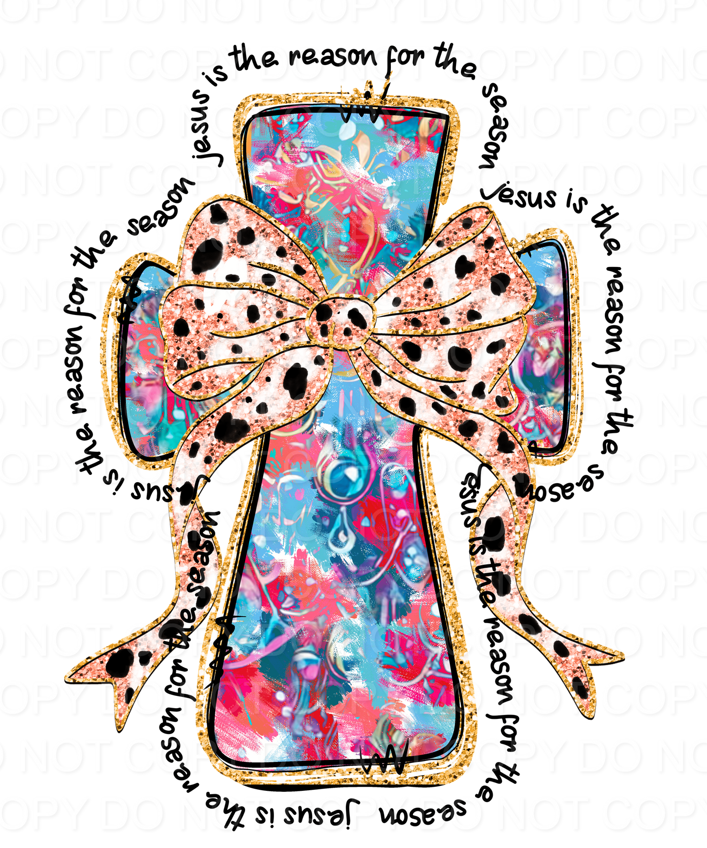 Cross with Leopard Bow (Direct To Film)