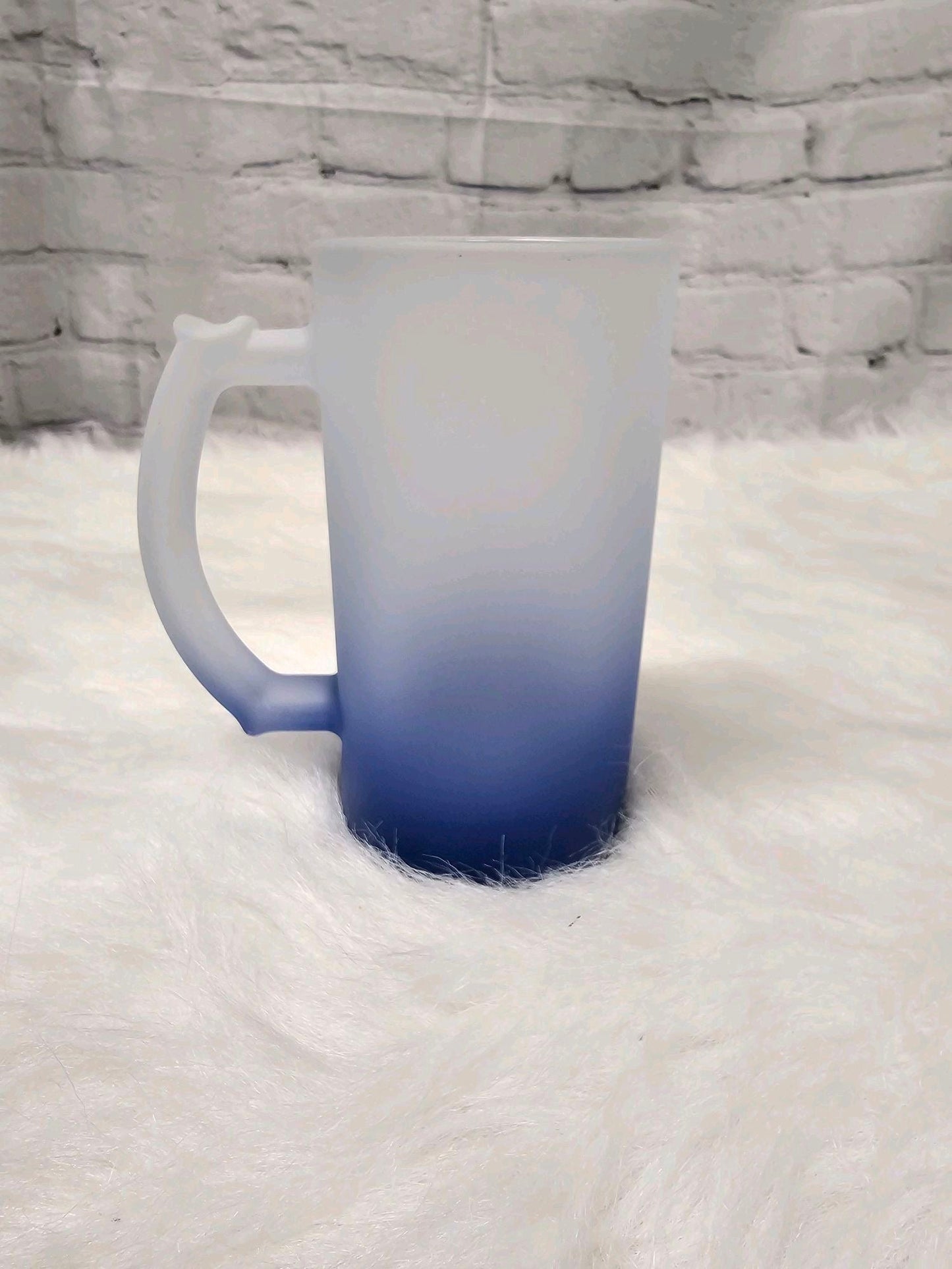 16oz Sublimation Glass Ombré Frosted Beer Stein
