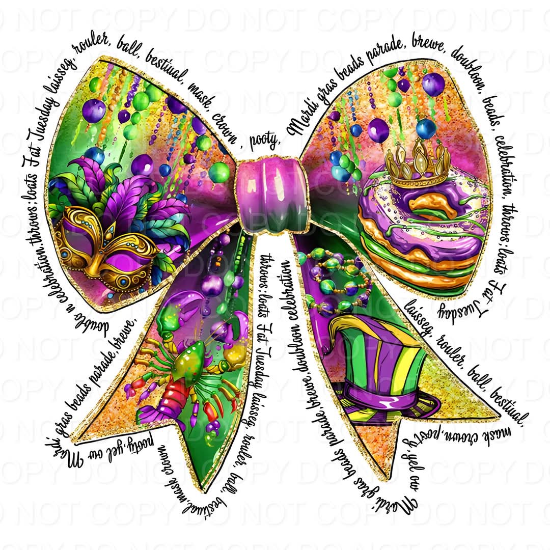 King Cake, Crawfish,Mask Bow(Direct To Film)