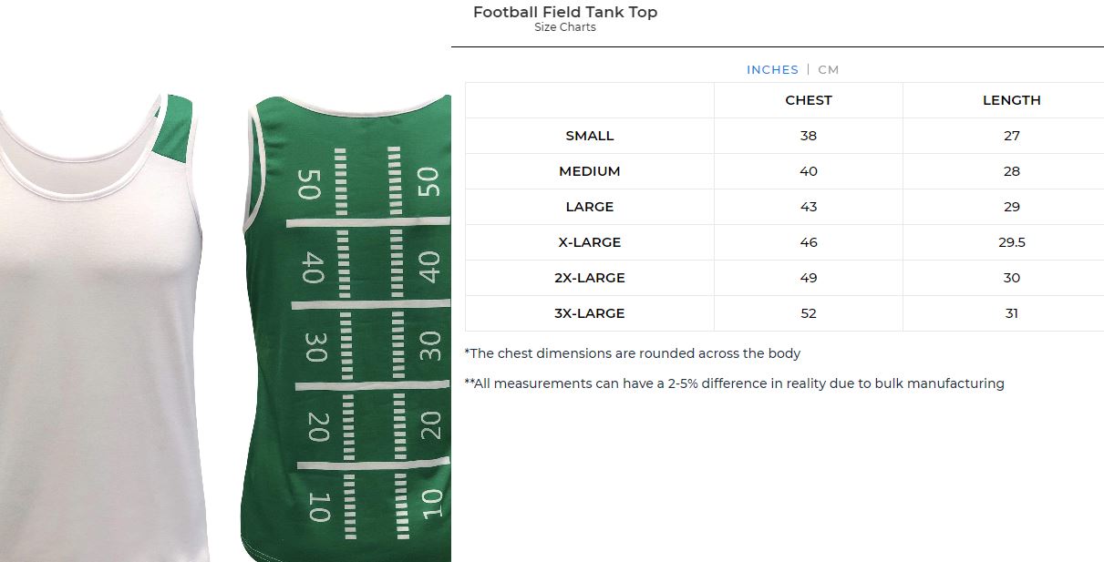 Sublimation Football Field Tank