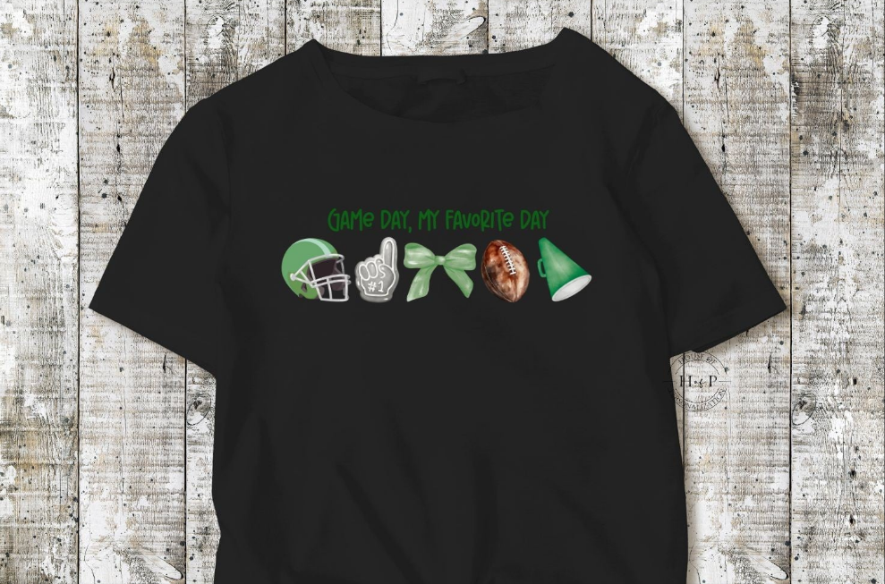 Gameday My Favorite Day Green Theme DTF Transfer