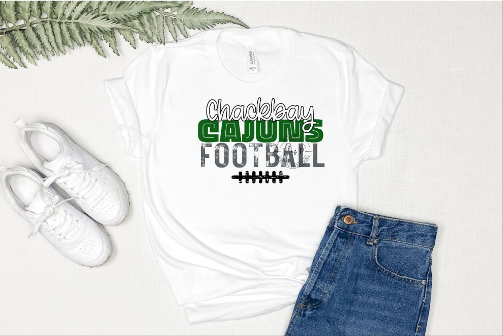 Chackbay Cajuns Football Black Strings DTF Transfer