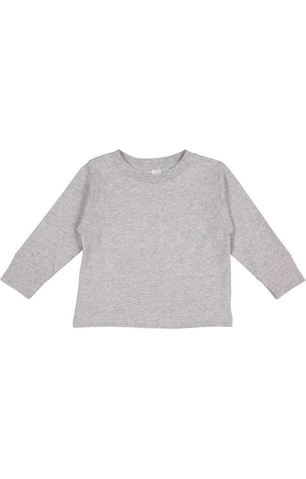 Rabbit Skins - Heather Natural-Toddler Cotton Jersey Long Sleeve Tee - 3311