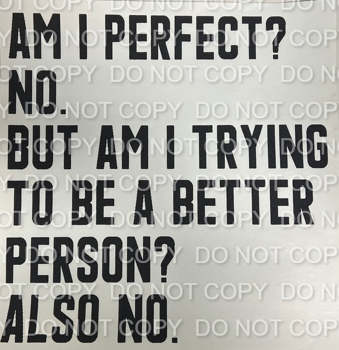 Am I Perfect? No Single Color (Adult)