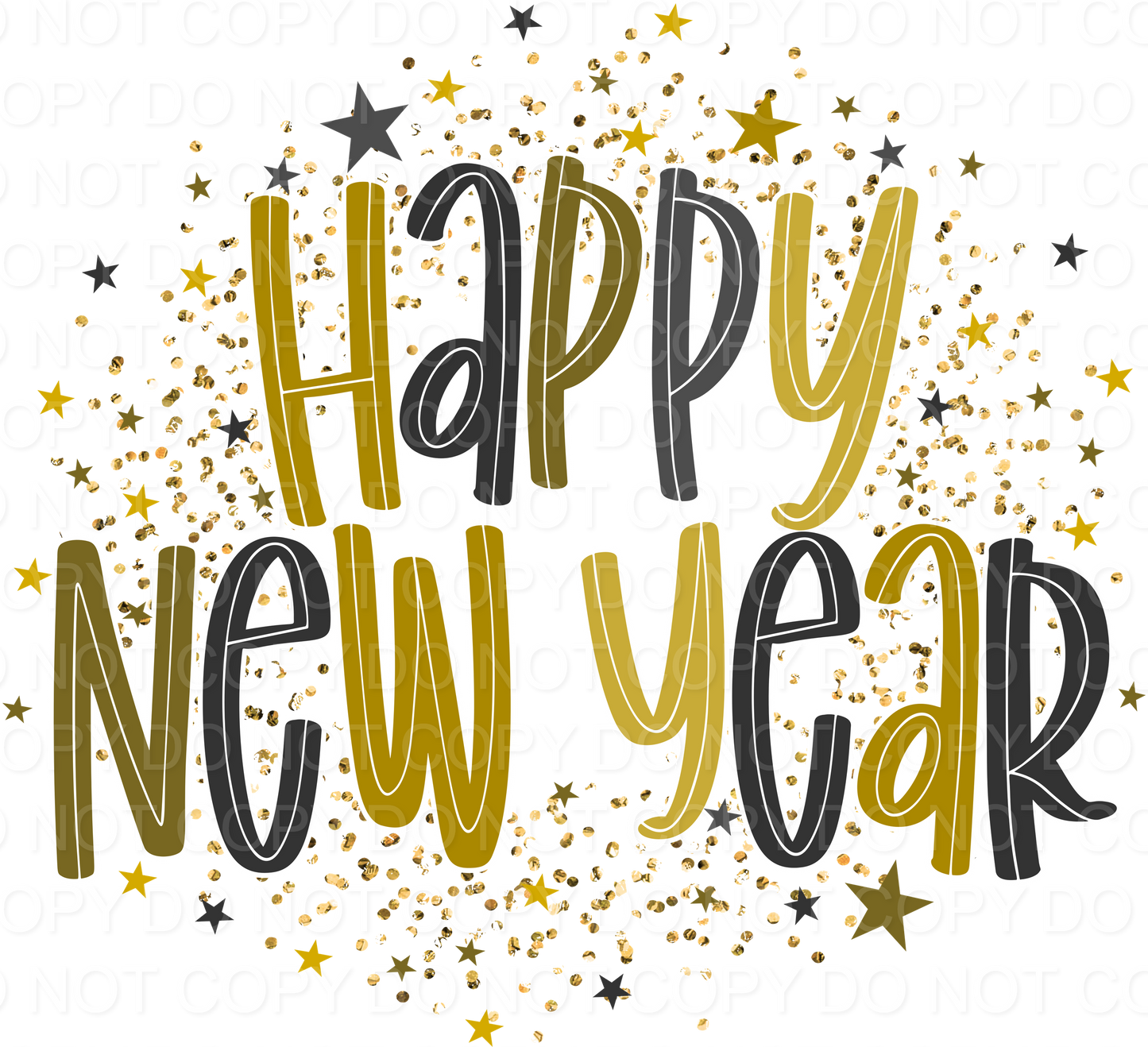 Happy New Year Faux Glitter (Direct To Film)