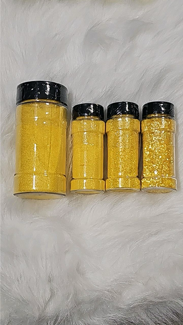 Hello Yellow Satin Loose Glitter