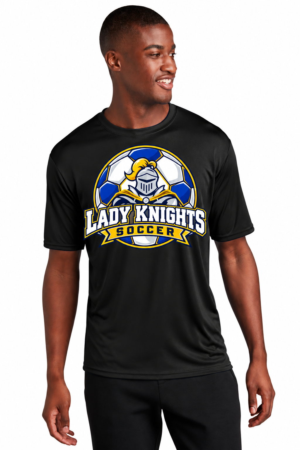 LMMS Lady Knights Soccer 2026-Jet Black Port & Company Short Sleeve Performance Tee