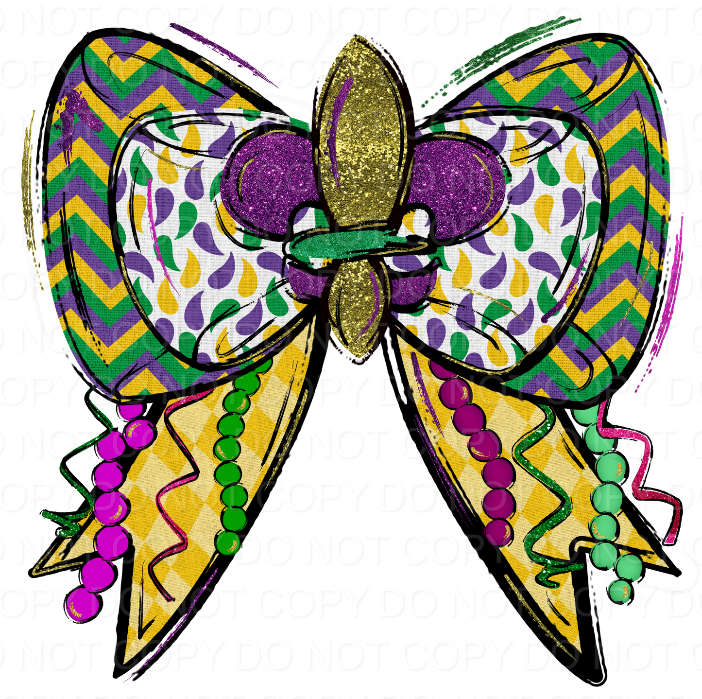 Mardi Gras Bow GS (Direct To Film)