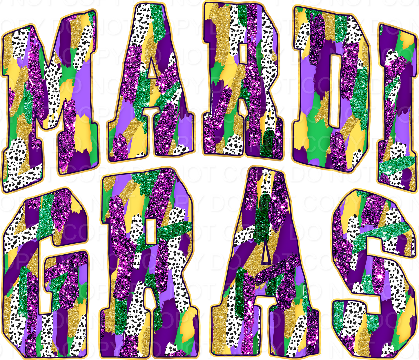 Mardi Gras Dalmation Brush Stroke - GS (Direct To Film)