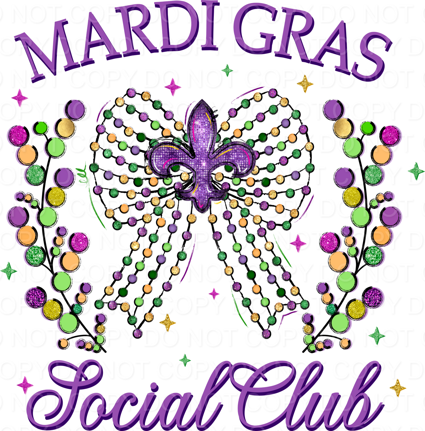Mardi Gras Soical Club Bead Bow GS (Direct To Film)