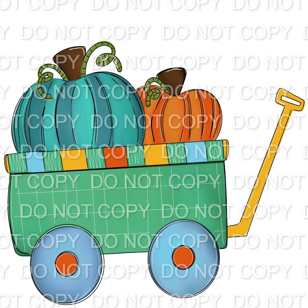 Pumpkin Wagon teal and orange (Direct To Film)