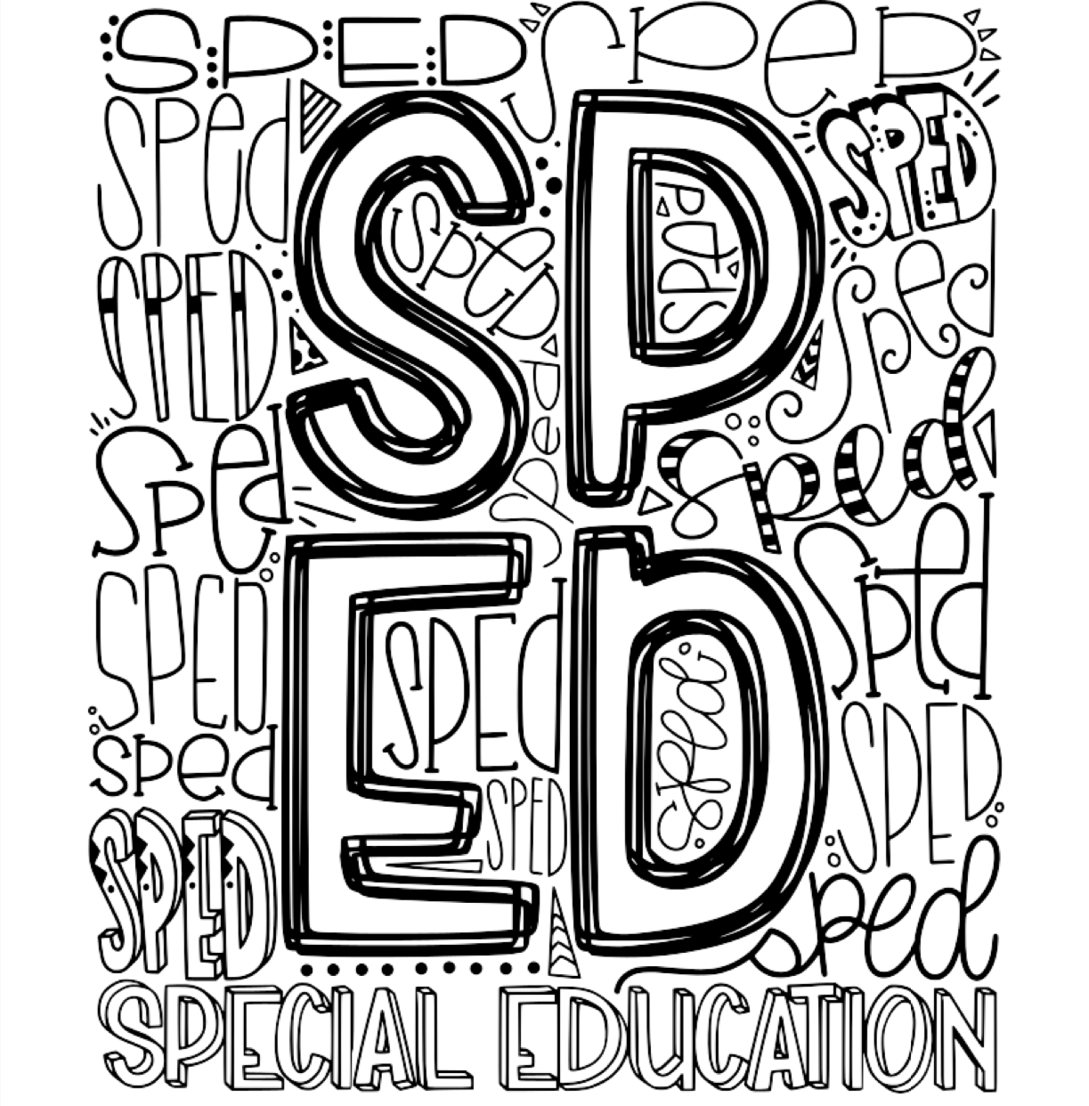 Special Education Typography Single Color (Adult)
