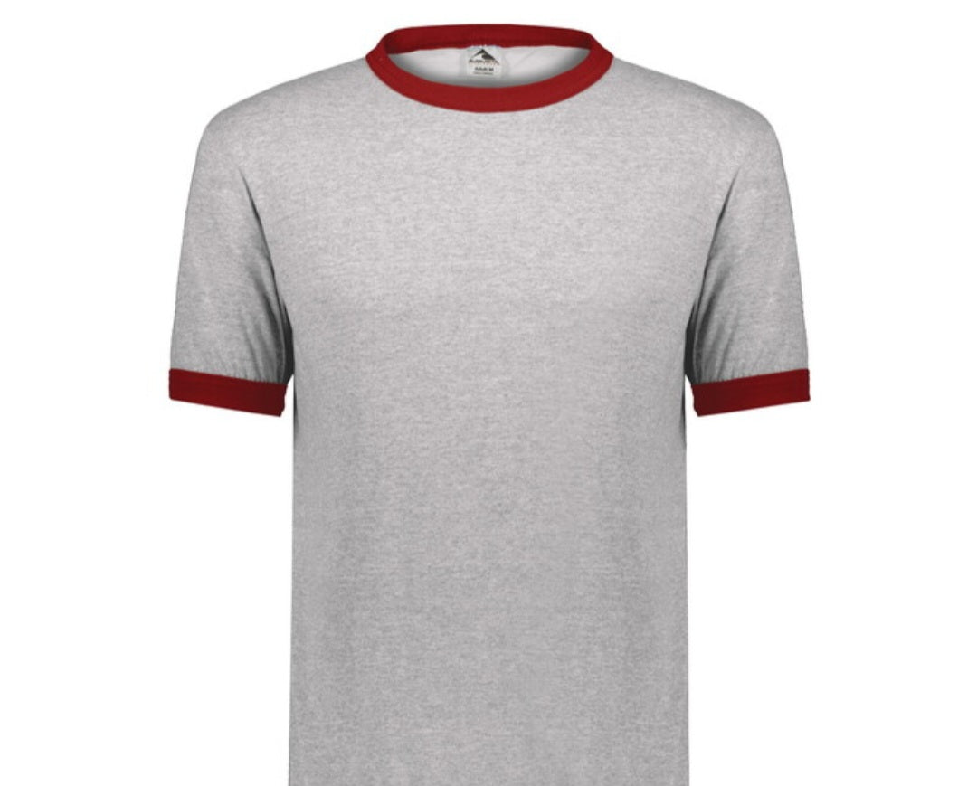 Augusta Ringer T-Shirt - Athlethic Heather/Red