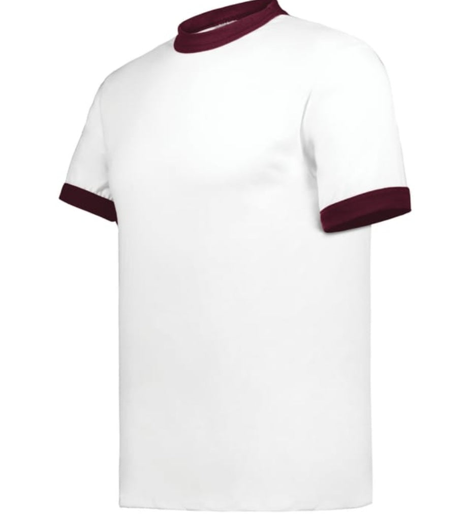 Augusta Ringer T-Shirt white-Maroon