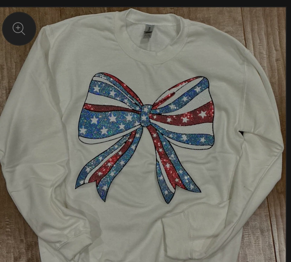 Patriotic Sequin Bow Patch