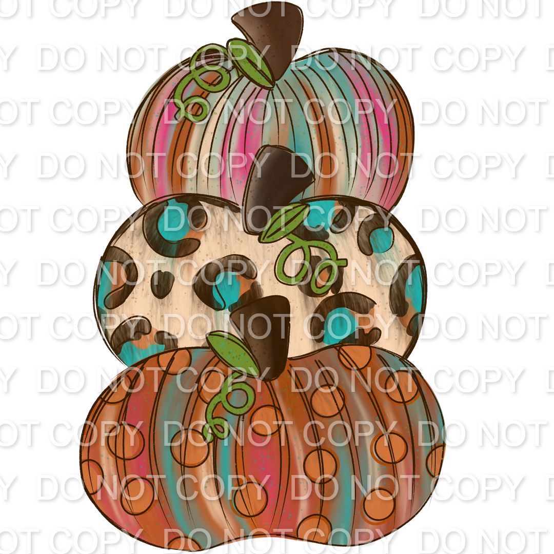 Stripes and Leopard Stacked Pumpkin Trio (Direct To Film)