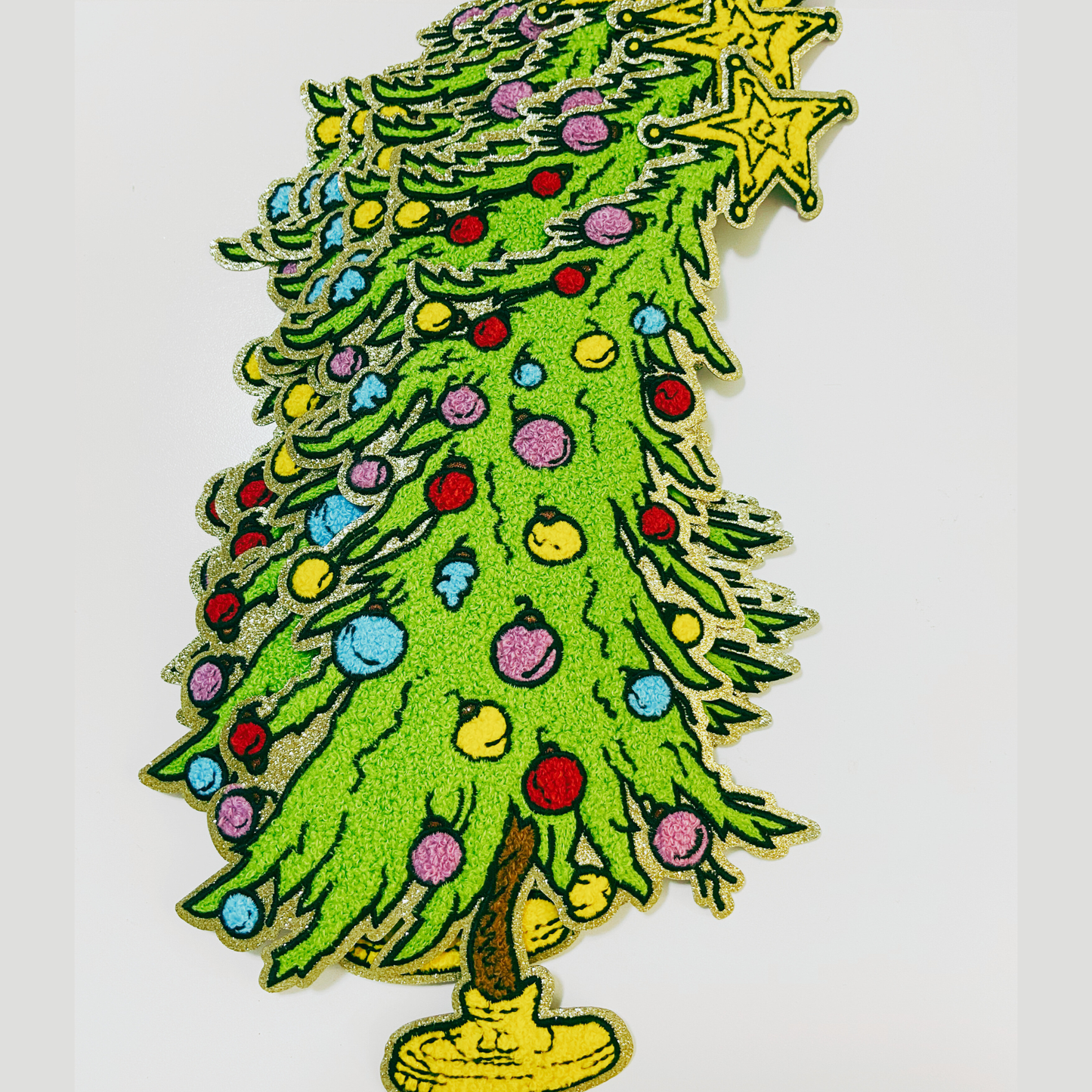 9" x 13" Green Christmas Tree - Chenille patch